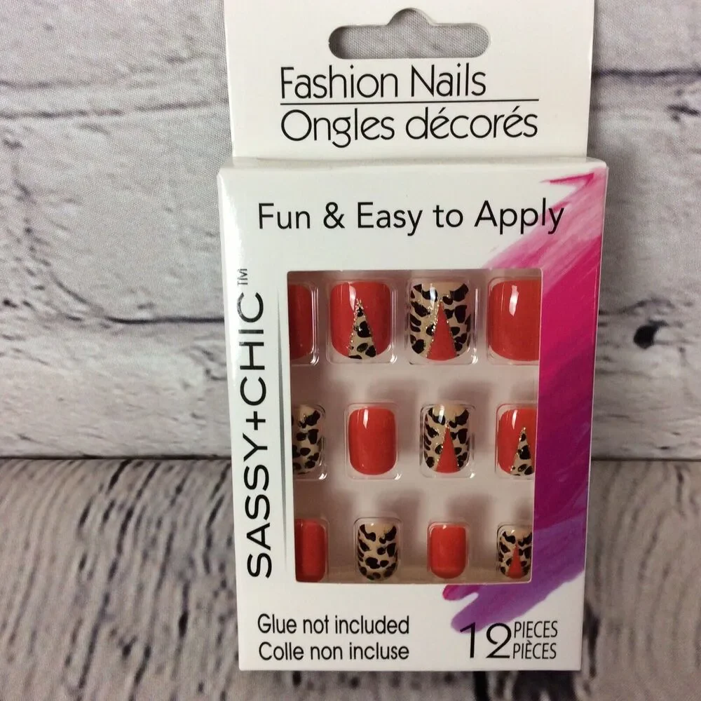 Sassy+Chic Glue-on Nails 2Sets 24pcs Glue NOT Included Watermelon & Animal Print